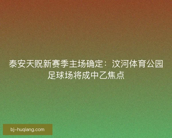 泰安天贶新赛季主场确定：汶河体育公园足球场将成中乙焦点