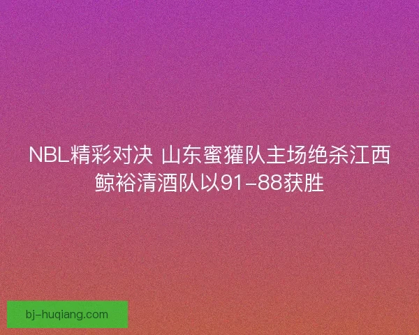 NBL精彩对决 山东蜜獾队主场绝杀江西鲸裕清酒队以91-88获胜