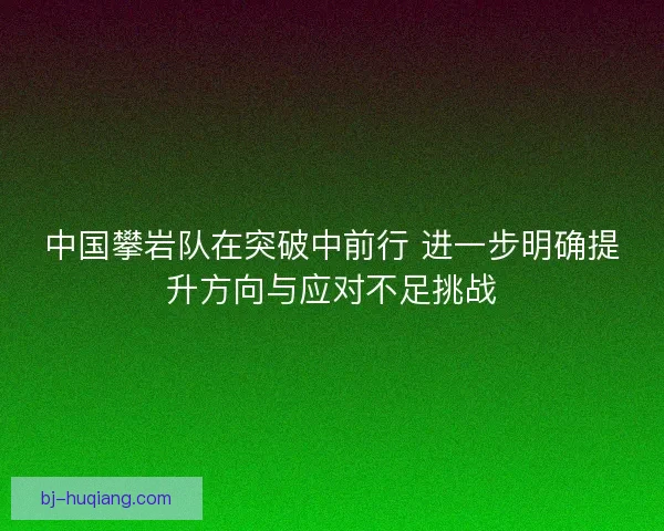 中国攀岩队在突破中前行 进一步明确提升方向与应对不足挑战 中国攀岩队在突破中前行 进一步明确提升方向与应对不足挑战