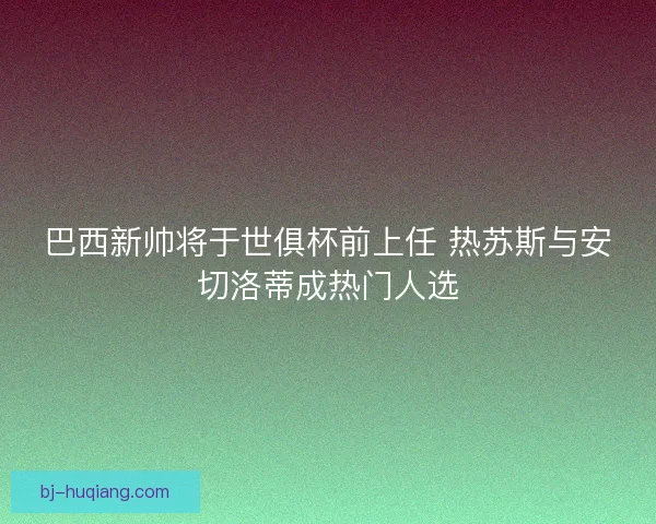 巴西新帅将于世俱杯前上任 热苏斯与安切洛蒂成热门人选