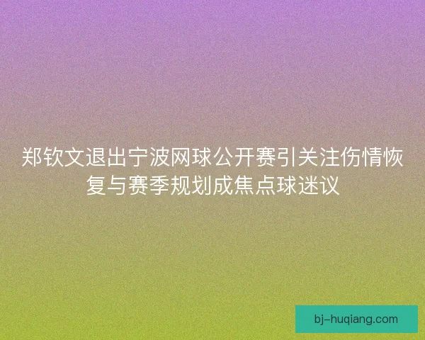 郑钦文退出宁波网球公开赛引关注伤情恢复与赛季规划成焦点球迷议