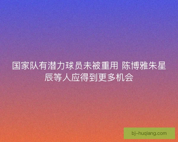 国家队有潜力球员未被重用 陈博雅朱星辰等人应得到更多机会
